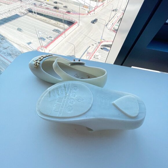 Mini Melissa Ultrigirl Stars BB Shoe White Girly Children's Ballet Flat Size 10 - Picture 6 of 6